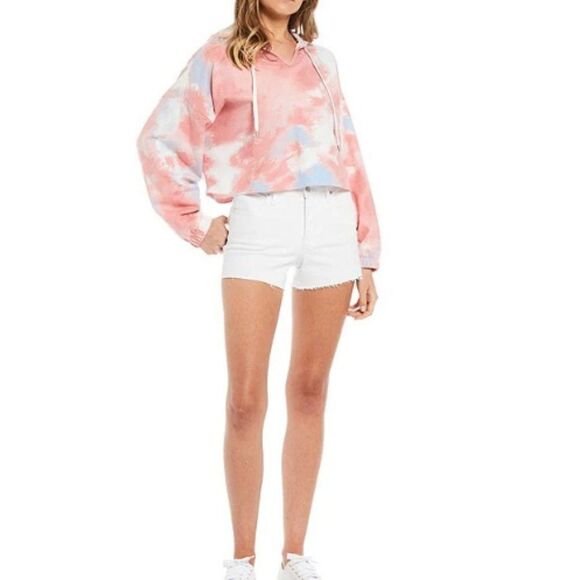Frayed Jeans Amber Tie-Dye Cropped Hoodie - Picture 3 of 9